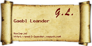 Gaebl Leander névjegykártya